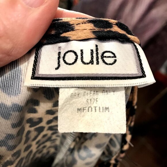 Vintage 90s JOULE Leopard Print Sleeveless Midi Dress Small Animal Print Brown - Picture 8 of 9